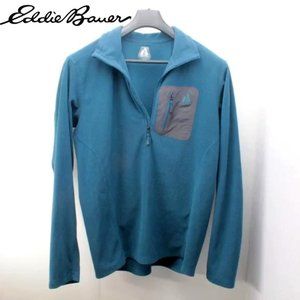 Eddie Bauer Mountaineering FirstAscent Long Sleeve 1/4 Zip Shirt Teal Blue